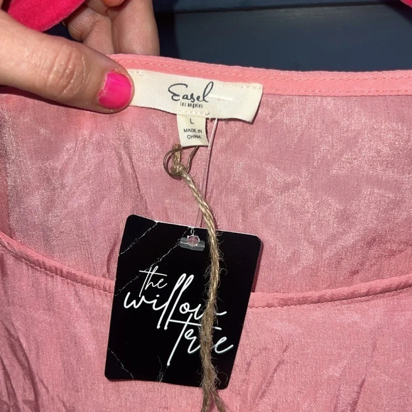 NWT Coral Size Large Bat Wing Silky Rayon / Polyester Women”s Blouse - Picture 6 of 9